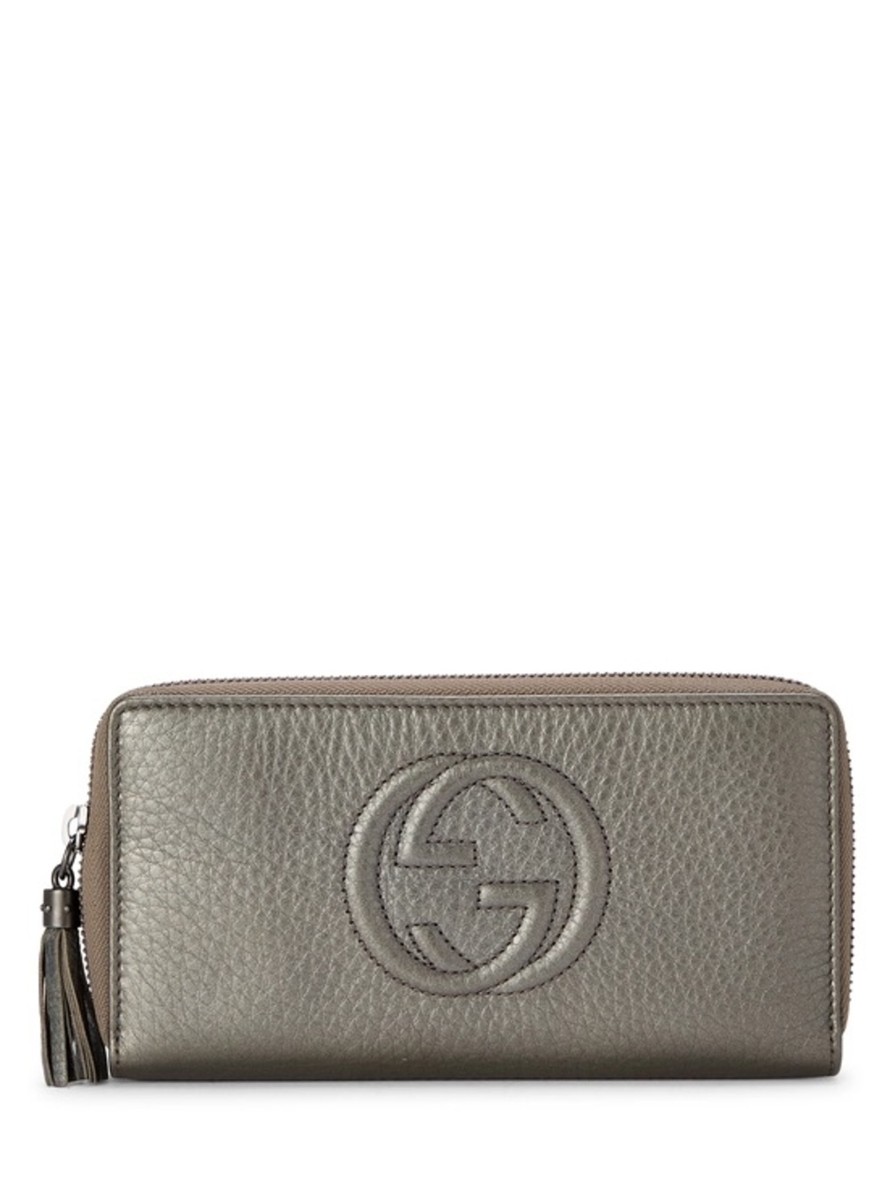 Gucci Metallic Leather Soho Zip Around Wallet